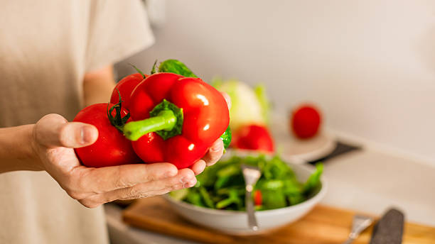 Fresh produce including leafy greens and citrus